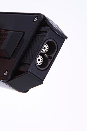 Parmida Çift Torch Pürmüz Siyah Metal Puro Çakmağı