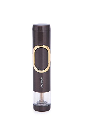 Parmida Tek Torch Pürmüz Gunmetal-Gümüş Metal Puro Çakmağı