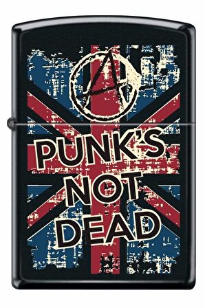 Zippo Çakmak Punks Not Dead Poster Black Matte