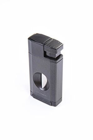 Parmida Çift Torch Pürmüz Gunmetal-Siyah V-Cut Puro Çakmağı