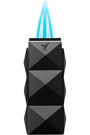 Colibri Quasar II Çift Torch Pürmüz Siyah Puro Çakmağı