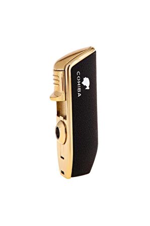 Cohiba 3 Torch Pürmüz Siyah Çakmak ve Gold Kesici Seti