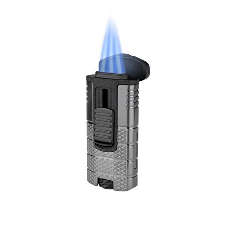 Xikar Tactical Triple Lighter Gunmetal Siyah Puro Çakmağı