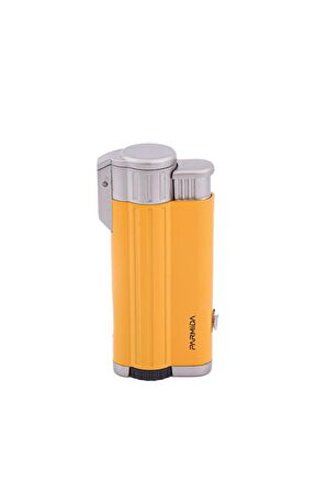 Parmida 3 Torch Pürmüz Sarı-Gümüş Puro Çakmağı