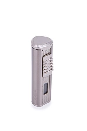Parmida 3 Torch Pürmüz Metal Gümüş Puro Çakmağı