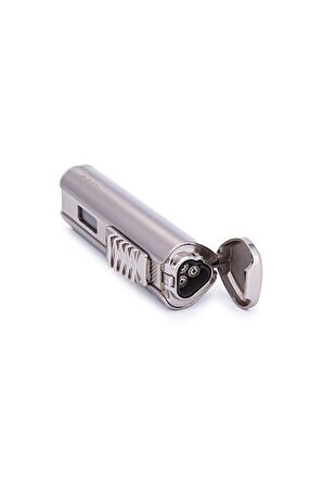 Parmida 3 Torch Pürmüz Metal Gümüş Puro Çakmağı