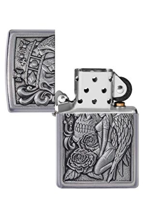 Zippo Çakmak 49442-087410 207 Skull And Angel Emblem