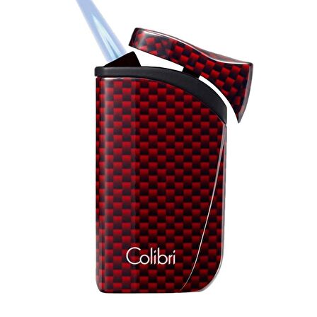 Colibri Falcon Karbon Desenli Kırmızı Puro Çakmağı