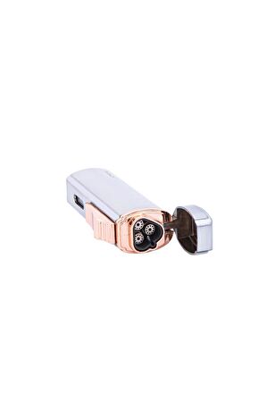 Parmida 3 Torch Pürmüz Gümüş Puro Çakmağı