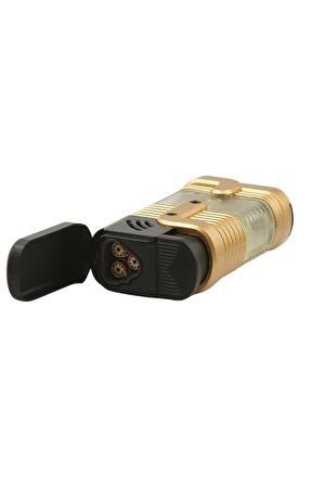 Parmida 3 Torch Pürmüz Gold-Siyah Puro Çakmağı