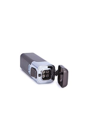 Parmida 4 Torch Pürmüz Gunmetal-Gümüş Metal Puro Çakmağı