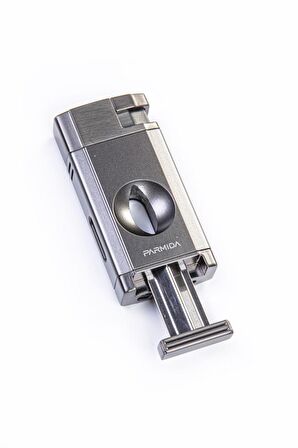 Parmida Çift Torch Pürmüz Gunmetal V-Cut Puro Çakmağı