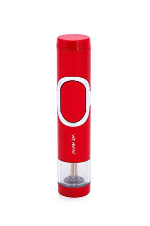 Parmida Tek Torch Pürmüz Kırmızı-Gümüş Metal Puro Çakmağı