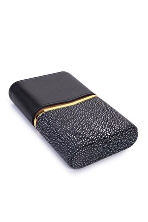 Cohiba Gri-Siyah İçi Sedir Dörtlü Deri Puro Kılıfı
