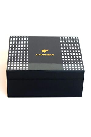 Cohiba Siyah Nokta Desenli Sedir Humidor Puro Kutusu