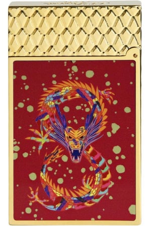 S.T. Dupont Ligne 2 Dragon Burgundy/Gold Puro Çakmağı 16526