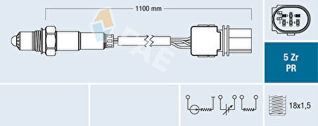 LAMBDA SENSÖRÜ C133:C1532.0FSI BLR-BLY 06F906262AFAE