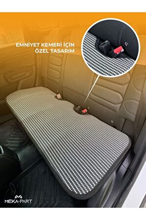 Meka Part Oto Koltuk Koruyucu Kılıf 3 Parça Universal Füme-Beyaz 2+1 %100 Pamuk