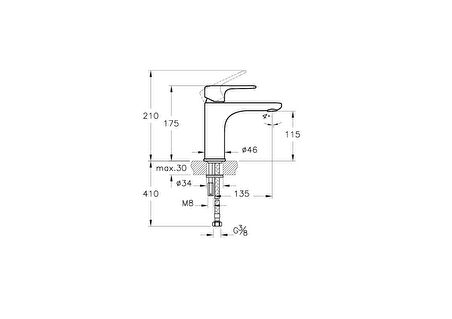 Artema Root Round  A4270636 Yüksek Lavabo Bataryası, Mat Siyah