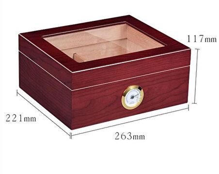 Falconetti Kırmızı Camlı Humidor Puro Kutusu rb95khv