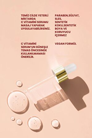 Bade Natural C Vitamini Yüz Serumu Aydınlatıcı, Ton Eşitleyici ve Leke Karşıtı 30 ml