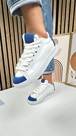 Günlük Kadın Sneaker Bağcıklı Tırtıklı Taban Süet Detaylı Yürüyüş Spor Ayakkabı 07