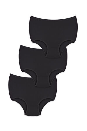 Kadın Külot Yüksek Bel 3'lü Paket - Yüksek Bel Rahat İç Giyim, Pamuklu Kumaş, 7 Farklı Renk Seçeneği