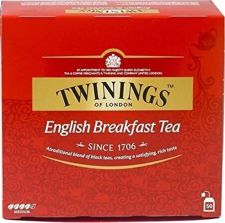 Twinings Bardak Poşet Siyah Çay 2 gr 50'li 
