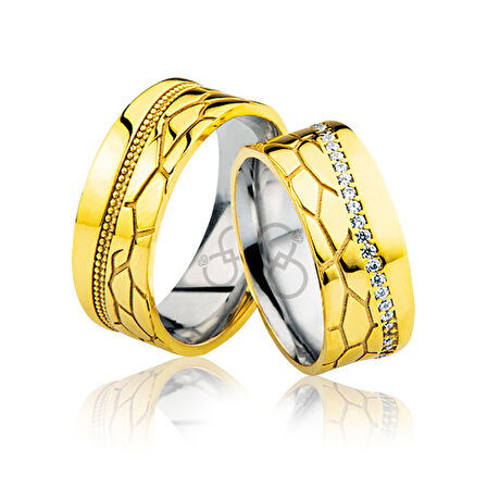 Desenli Altın Alyans 0702