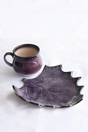 Sipahi Dut Yaprak Mor Fincanı Seti 150 Ml