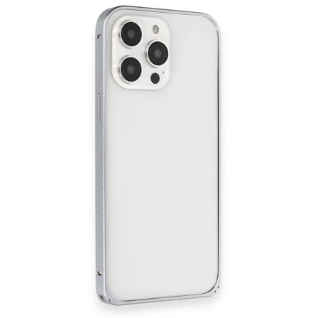 Joko Apple iPhone 15 Pro Max Metal Bumper Mat Kapak - Gri