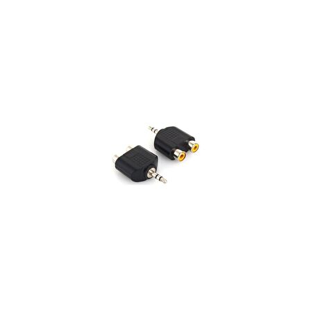 2 Rca Dişi 1 Stereo 3.5mm Erkek Çevirici Adaptör