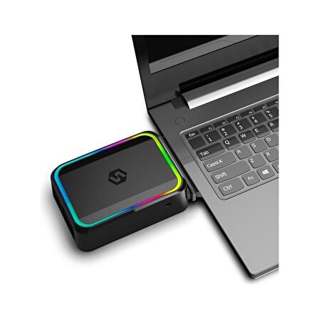 Azemax RGB Işıklı Usb Notebook Soğutucu 12"-17" için Tek Fanlı Sessiz 
