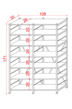 Modern 12 Raflı Metal Kitaplık Üçlü Ayrılabilir Modül Dekoratif Çok Amaçlı Kitaplık METALK02