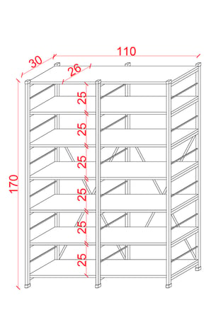 Modern 12 Raflı Metal Kitaplık Üçlü Ayrılabilir Modül Dekoratif Çok Amaçlı Kitaplık METALK02