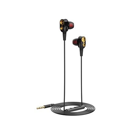 Tecno Hot Beats 3D Hifi 4 Hoparlörlü Spark 5 Pro 3.5mm Jack Girişli Kablolu Mikrofonlu Kulaklık Siyah