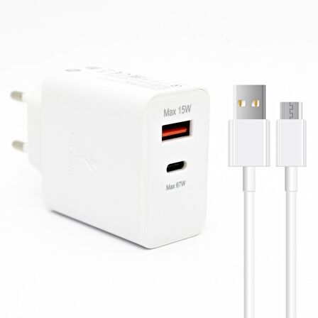 Winex USB 67 Watt Hızlı Şarj Aleti Beyaz