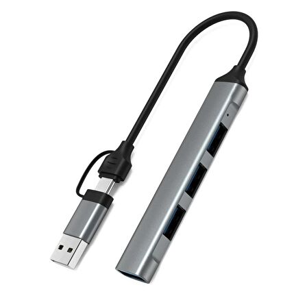 Winex 4in1 UsbA ve Type-C To UsbA 3.01 Çoklayıcı Hub Adaptör
