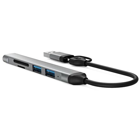 Winex 5in1 UsbA ve Type-C To UsbA 3.01, TF, SD Çoklayıcı Hub Adaptör