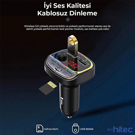 ScHitec C21 Fm Handsfree Bluetooth Modülatör Araç MP3 Player