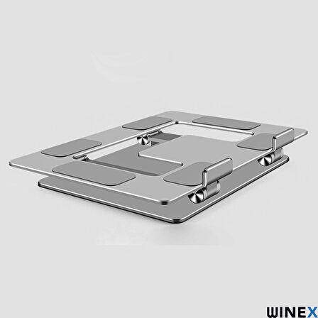 Winex Metal Ayarlanabilir Laptop, Tablet, Macbook, Matebook Yükseltici Katlanabilir Stand Tutucu Uzay Grisi