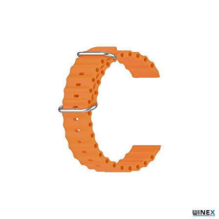 Winex 42-44mm Yeni Nesil Apple Uyumlu Akıllı Saat Kordonu Turuncu