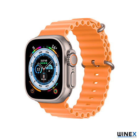 Winex 42-44mm Yeni Nesil Apple Uyumlu Akıllı Saat Kordonu Turuncu
