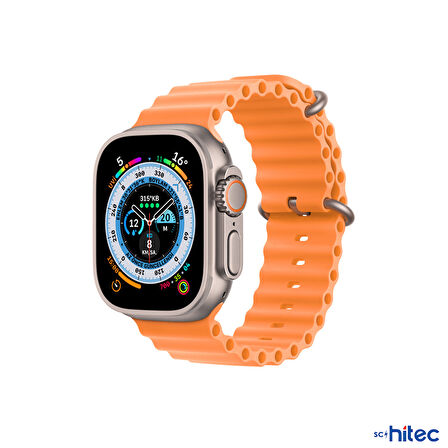 ScHitec 42-44mm Yeni Nesil Apple Uyumlu Akıllı Saat Kordonu Turuncu