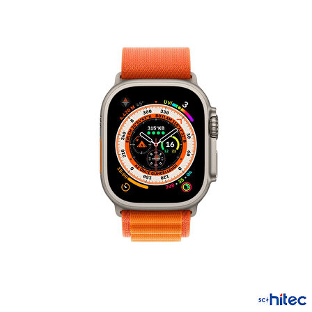 ScHitec 42-44mm Yeni Nesil Apple Uyumlu Akıllı Saat Kordonu Hasır Kancalı Turuncu