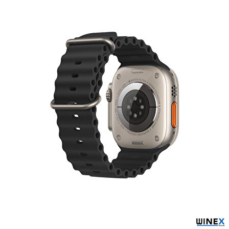 Winex 42-49mm Yeni Nesil Apple Uyumlu Akıllı Saat Kordonu Silikon Siyah