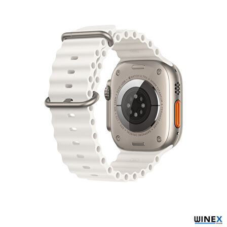 Winex 42-49mm Yeni Nesil Apple Uyumlu Akıllı Saat Kordonu Silikon Beyaz