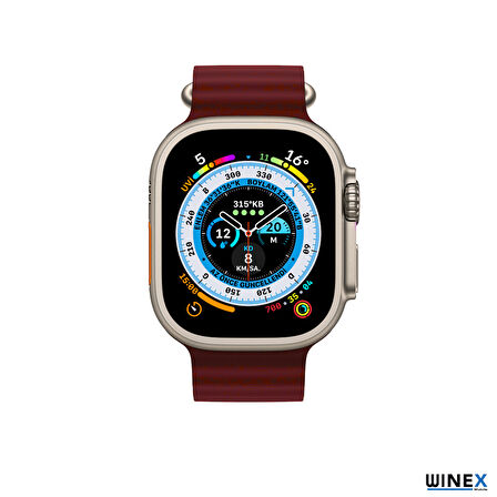 Winex 42-49mm Yeni Nesil Apple Uyumlu Akıllı Saat Kordonu Silikon Bordo