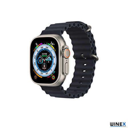 Winex 42-49mm Yeni Nesil Apple Uyumlu Akıllı Saat Kordonu Silikon Lacivert