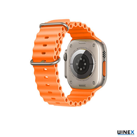 Winex 42-49mm Yeni Nesil Apple Uyumlu Akıllı Saat Kordonu Silikon Turuncu